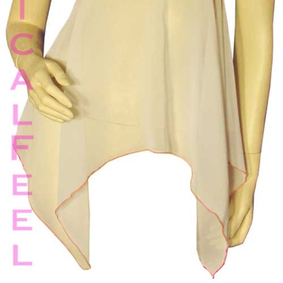 New Y2K Womens Asymmetrical Sheer Top S Made USA Fairycore Boho Fairy Princess - Picture 7 of 8